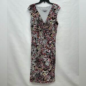Lisa Dress Women’s Sz 10 Multicolor Sleeveless Polyester Blend Stretch Colorful